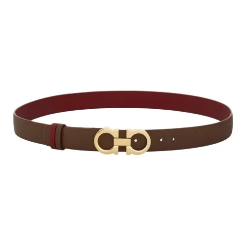 FERRAGAMO Телячья кожа Кожаные ремни Женские Коричневый 2,3 см