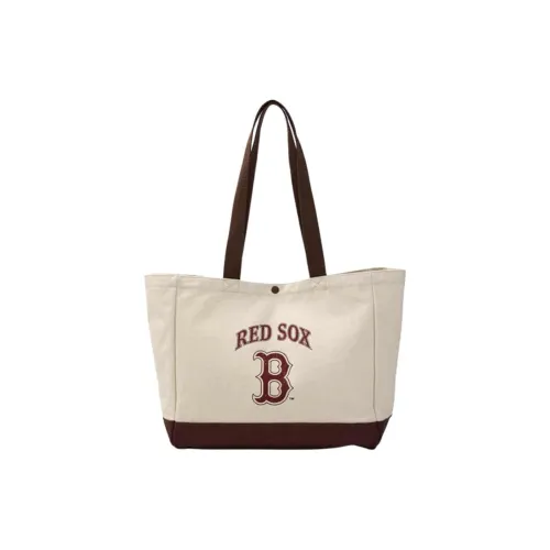 MLB Хлопок Тоут Сумка Сумка для покупок Сумка на плечо Стандартная Унисекс Красный Коричневый Кремовый