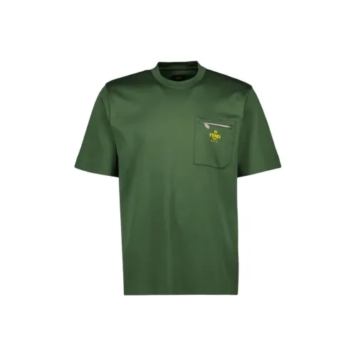 Fendi Зеленые Мужские T-рубашки