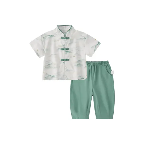 JELLYBABY Ханьфу 2 предмета комплект зеленый для детей 3-7 лет