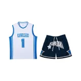 Комплект одежды (Белый топ + Темно-синие шорты)