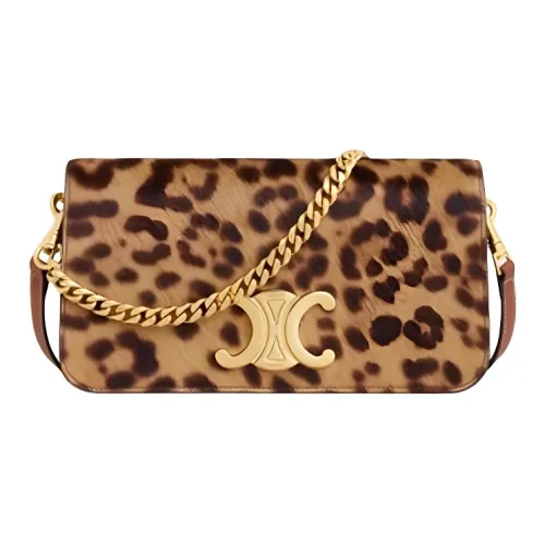 CELINE Телячья кожа Сумка через плечо Стандартная Женская Коричневая