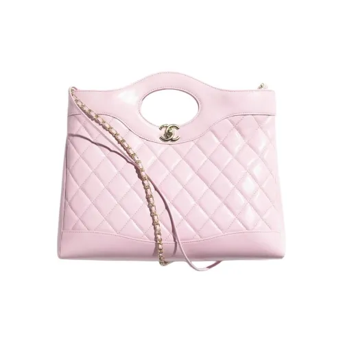 CHANEL Масляный воск Овчина Сумка через плечо Сумка среднего размера Женская Розовая