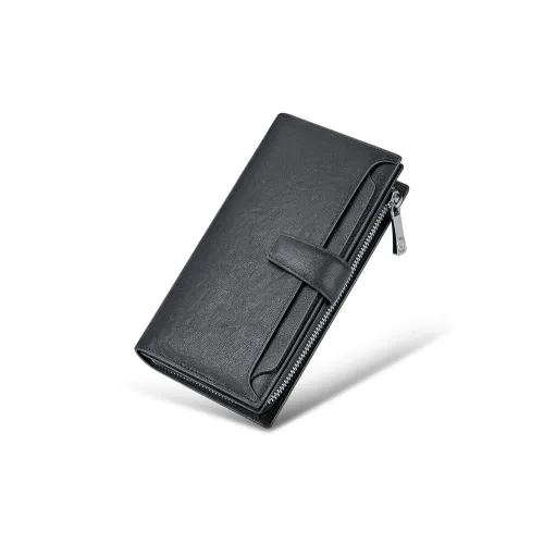 WilliamPOLO Кошелек из коровьей кожи Мужской Черный Кофейный