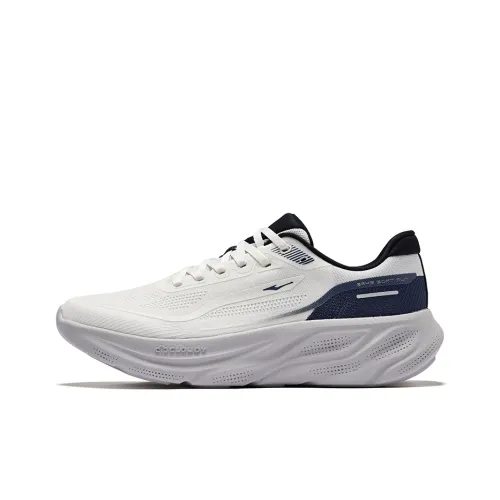 Erke Дышащий и Упругий Низкий Топ Беговые кроссовки Мужские Микрокристаллический Белый Fjord Синий