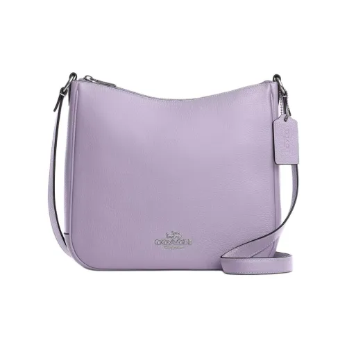 COACH Ellie Кожа Сумка через плечо Средняя Женская Серебряный Светло-фиолетовый