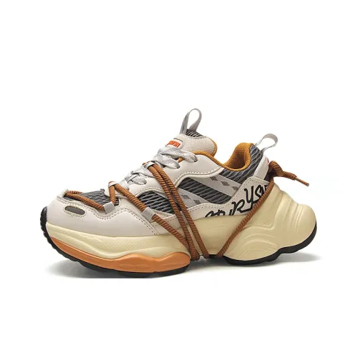 STUR YSN Износостойкие Дышащие Низкие Кеды Унисекс Бежево-Оранжевый Цвет