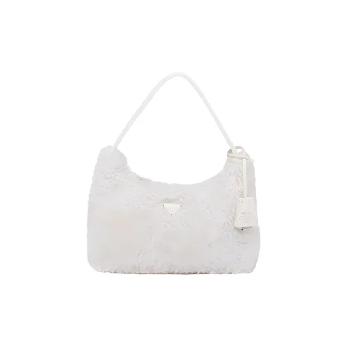 PRADA RE EDITION Шерсть Нейлон Плечевая сумка Сумка Женская Белая