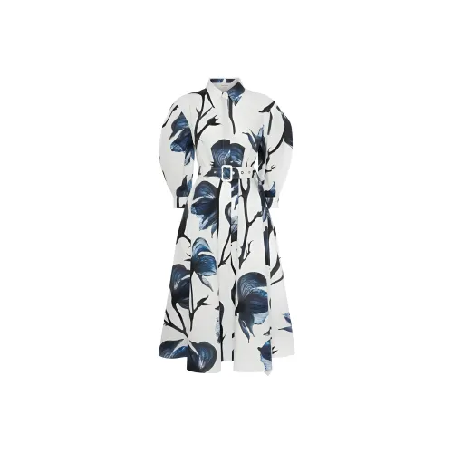 Alexander McQueen Blue Женские Длинные Рукава Платья