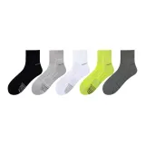 Мужские носки Crew [Белый + Черный + Серый + Темно-зеленый + Светло-зеленый] 5 пар (махровая подошва - 2598)