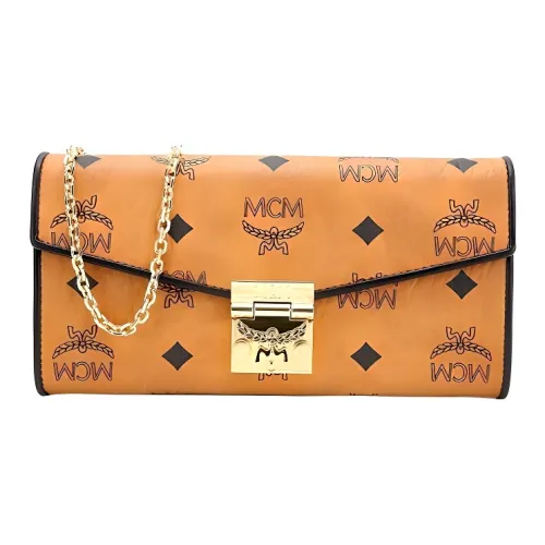MCM Patricia Visetos Кожа Кошелек Сумка через плечо Сумка на плечо Стандартная Женская Коньячный Коричневый