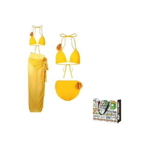 Dippanis Желтая Сумка для покупок Женские Наборы Купальников