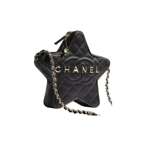 CHANEL Шелковый атласный клатч на одно плечо через плечо женский черный