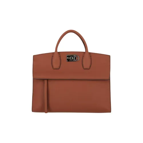 FERRAGAMO THE STUDIO Series Телячья кожа Сумка Женская Красно-коричневая