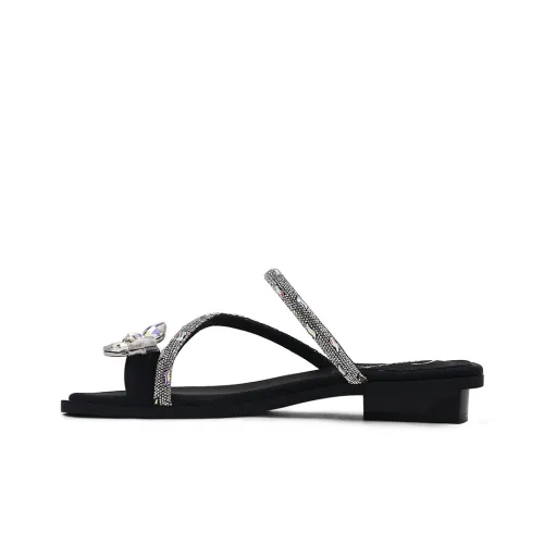 CAMEIDO Rhinestone Slip-on Women's Black
