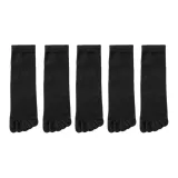 Мужские хлопковые носки с пятью пальцами, чистого черного цвета [5 пар], черного оттенка