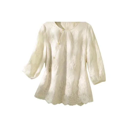 IHIMI Экрю Женские Рубашки