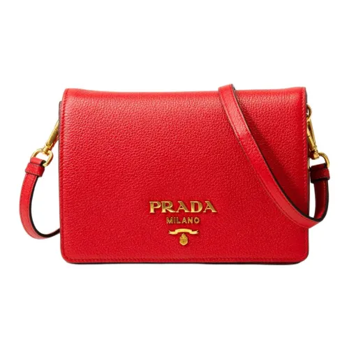PRADA Сумка через плечо из телячьей кожи женская красная