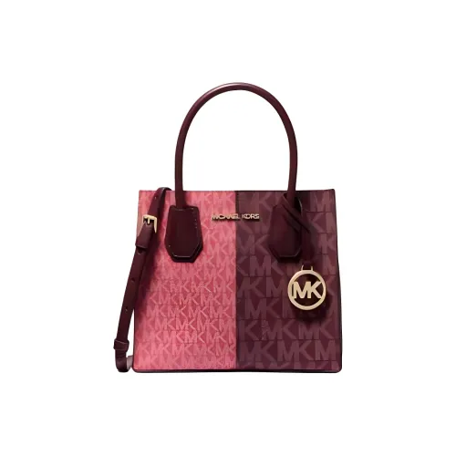 MICHAEL KORS Mercer Покрытый холст Тоут Сумка Сумка для покупок Сумка через плечо Сумка среднего размера Женская Коричнево-красная