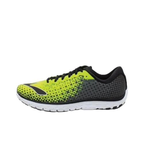 Brooks Pureflow 5 Slip-resistant Abrasion-resistant Low-top Беговые кроссовки Мужские Черный Зеленый