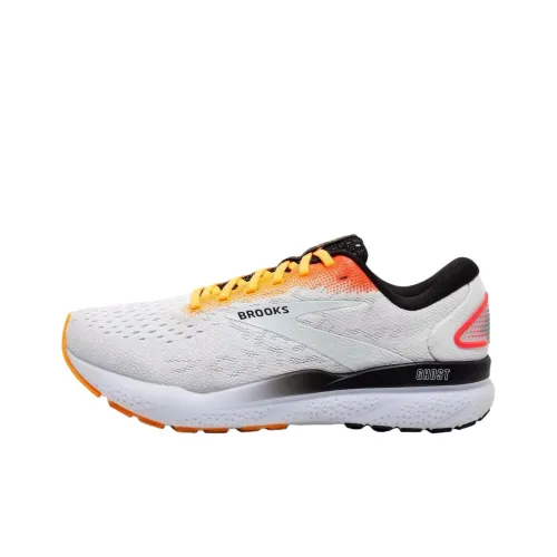 Brooks Ghost 16 Slip-Resistant и Breathable Low-Top Повседневные Беговые кроссовки Мужские Белые