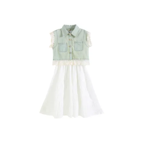 Детский комплект Cotton Gene 3-7 лет юбка 2 предмета зеленый