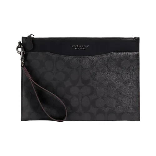 COACH Beckett Кожа Сумка для документов Клатч Средний Мужской Черный Коричневый