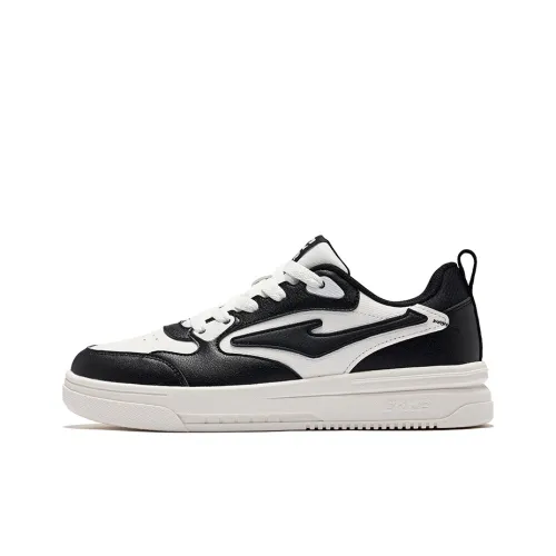Erke Flying Phoenix Slip-resistant Abrasion-resistant Low-top Skateboard Shoes Men's Microcrystalline White Jet Black