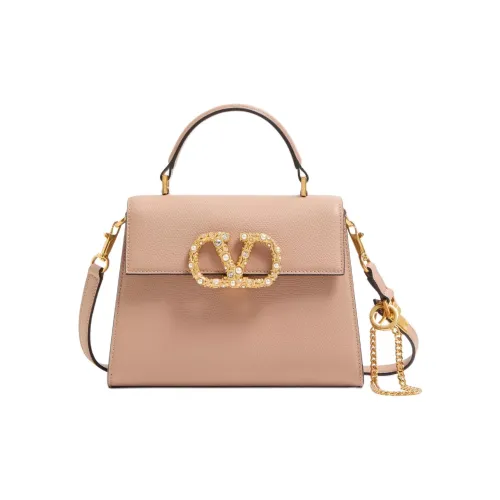 Valentino Сумка из коровьей кожи Маленькая Женская Коричневая Розовая