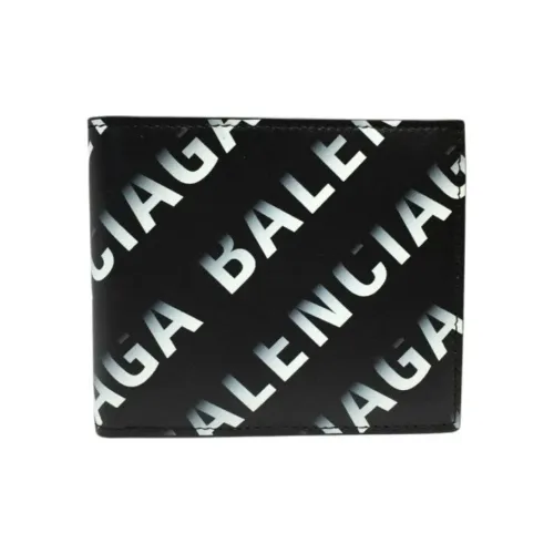 Balenciaga Cash Кожа Кошелек Мужской Черный