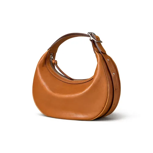 KAISER Первый слой Растительное дубление Коровья кожа Подмышечный Сумка на плечо Женские Закатно-желтый Кофе Черный