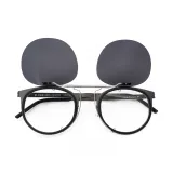 Тройной черный + серый, с откидной крышкой, накладные линзы