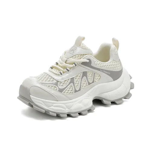 La Chapelle противоскользящие и износостойкие увеличивающие высоту низкие топовые кроссовки женские серые