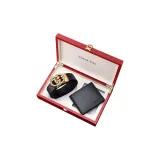 Золотой + Тисненый ремешок + Короткий кошелек