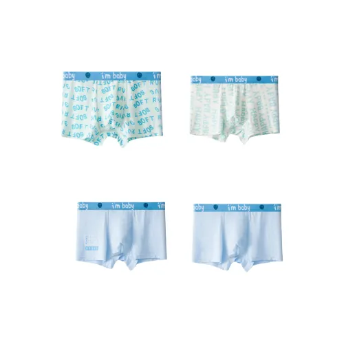 Tingqu P052 Небесно-синий, Светло-синий, Л, Буква + Задняя панель с принтом, Мужские боксер-шорты