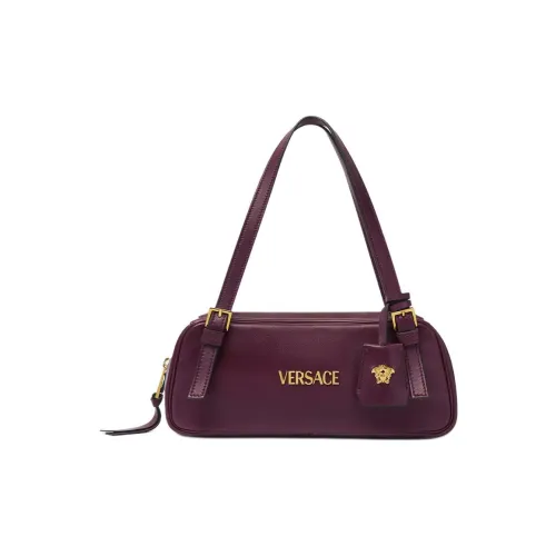 VERSACE Ярлык Овечья шкура Сумка для боулинга Сумка на плечо Стандартная Женская Бургунди