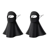 Черный + Черный [Бесшовный, охлаждающий, защита от солнца, открытый, для питья, вода]