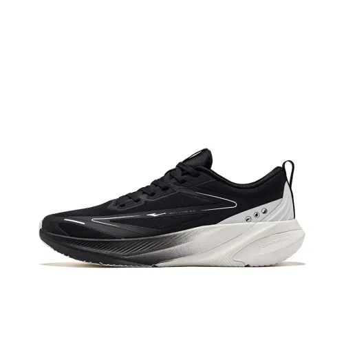 Erke Shock Absorbers Rebound Low Top Городской Коммутатор Беговые кроссовки Мужской Глубокий черный Микрокристалл Белый