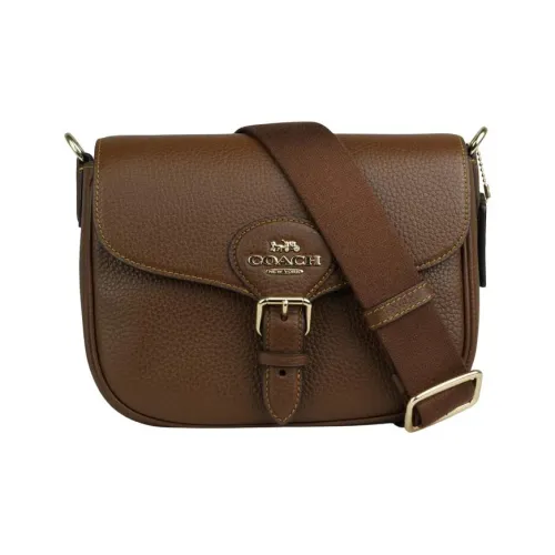 COACH Amelia Личи Кожа Сумка через плечо Средняя Женская Коричневая