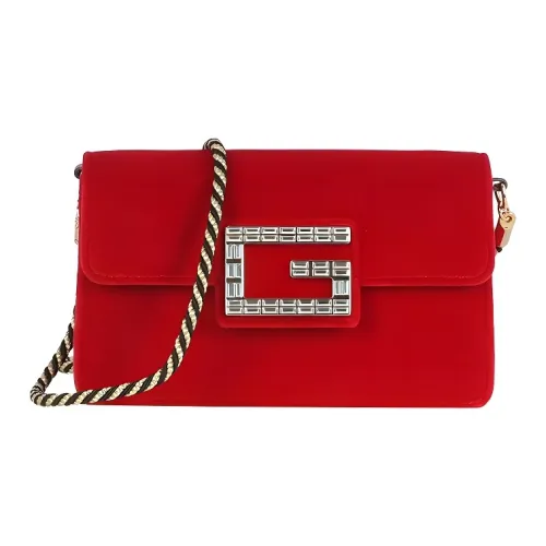 GUCCI Вельвет Сумка через плечо Женская Красная