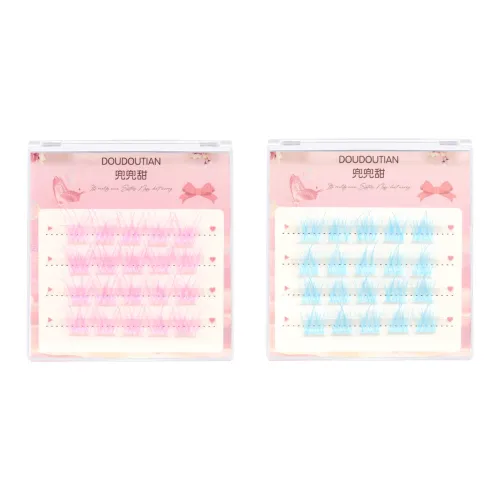 DOUDOUTIAN Многоцветный Мини Квадрат Коробка Искусственные ресницы Одиночный кластер Естественный Длинный Сегментированный Демон Подсолнух Lazy Trio