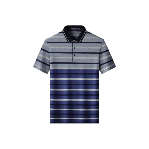 LUOZI Мужская поло рубашка синего цвета