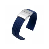 Синий в полоску - Серебристая пряжка