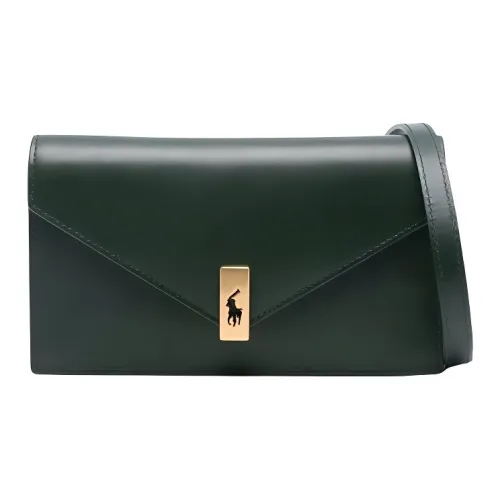 Polo Ralph Lauren Сумка через плечо из телячьей кожи женская темно-зеленая