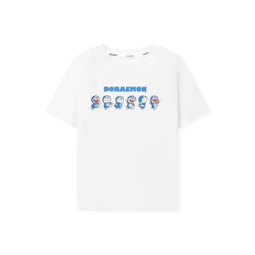 Skechers Kids x Doraemon Совместный модель Дораэмон T Рубашка Лето Ярко-белый