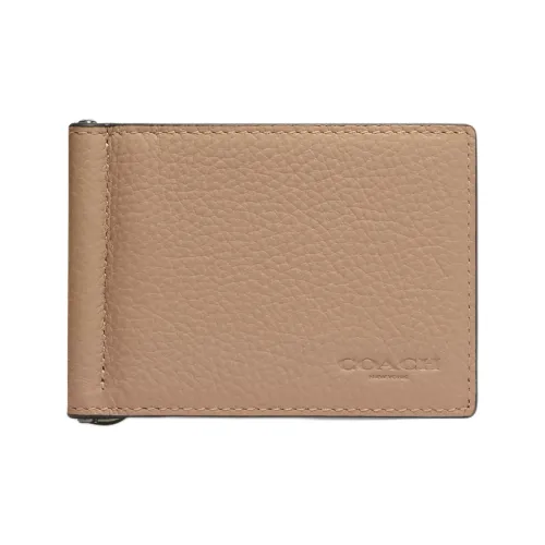 COACH Кожа Кошелек Мини Женский Винтаж Никель Тауповый