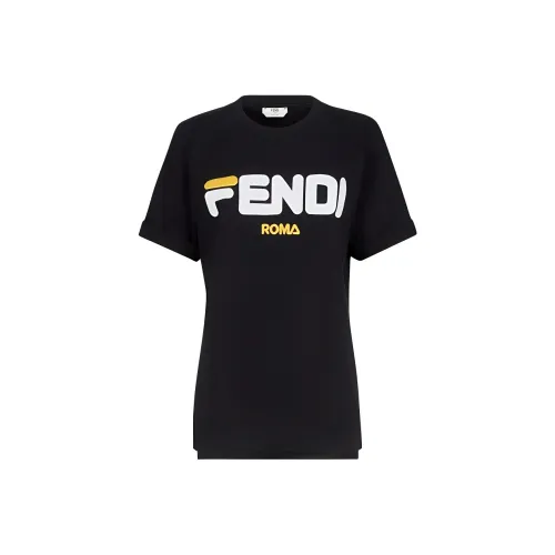 FENDI SS23 Реглан-рукав Т-рубашка Женская Черная