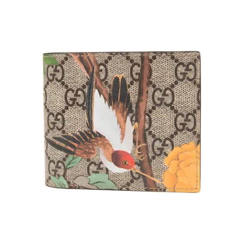 GUCCI Canvas с кожаными вставками кошелек мужской цвет эбен смешанный