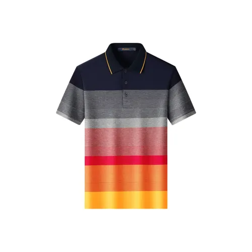 LUOZI Мужская рубашка поло темно-синего цвета