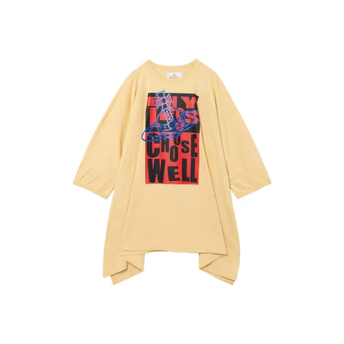 Vivienne Westwood Желтые Женские Длинные Платья с Рукавами